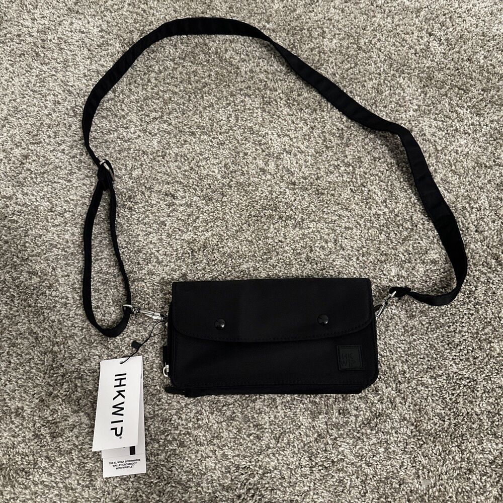 IHKWIP The XL Wear Everywhere RFID Wallet Crossbody With Wristlet Black NWT